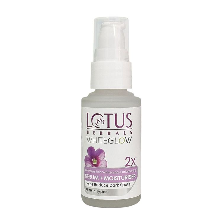 Lotus Herbals WhiteGlow Intensive Skin Whitening & Brightening Serum + Moisturiser,Reduce Dark Spots
(30ml)