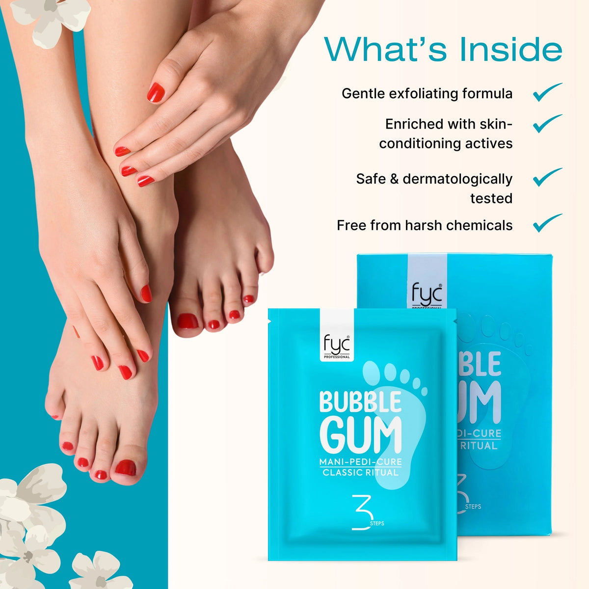 Fyc Professional Bubble Gum Mani-Pedi Kit 3-Step