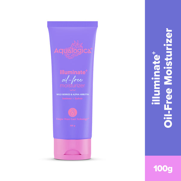 Aqualogica Illuminate+ Oil Free Moisturizer with Wild Berries & Alpha Arbutin for Luminous Glow - 100g