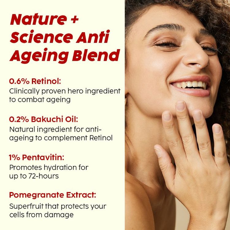 Plix
Pomegranate 0.6% Retinol & 0.2% Bakuchi Oil Night Face Serum To Reduce Fine Lines