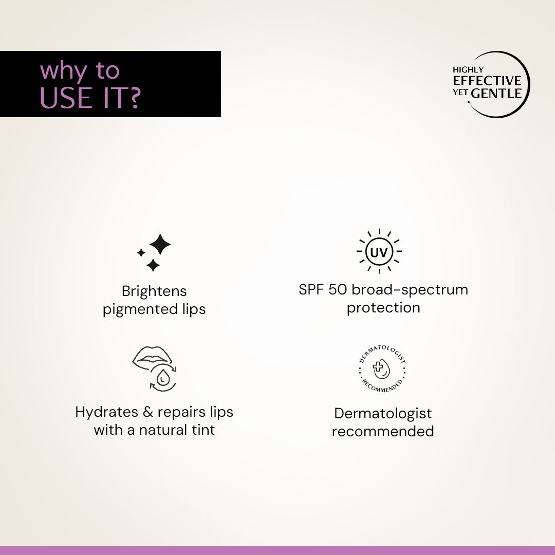 Deconstruct Brightening Tinted Lip Balm with 1% Vitamin C & 0.1 Resorcinol SPF 50