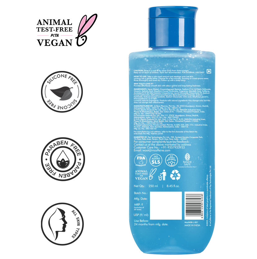 Mcaffeine 2% Salicylic Acid, 3-in-1 Perfume & Odour Control Body Wash