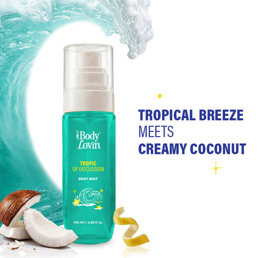 Plum BodyLovin’ Tropic Of Discussion Body Mist, Long-Lasting, Fresh Tropical Fragrance (100ml)