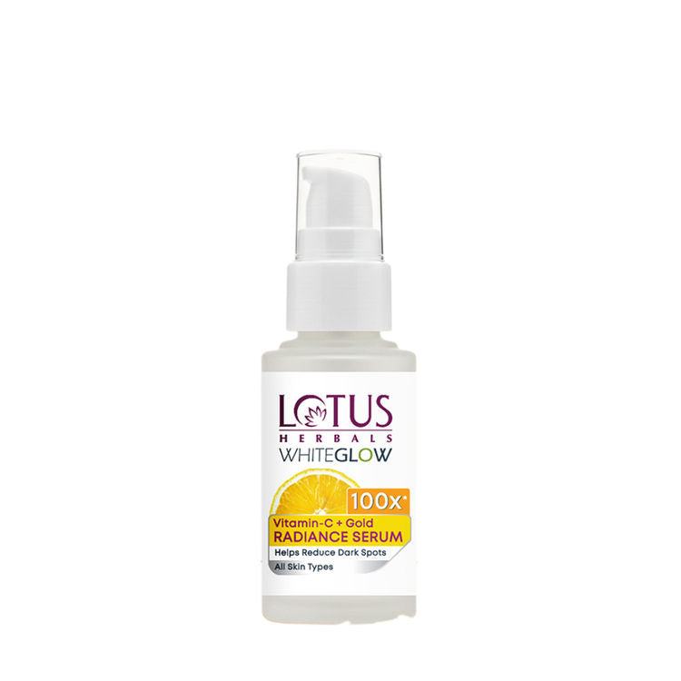 Lotus Herbals WhiteGlow Vitamin C + Gold Radiance Face Serum For Dark Spots, Dull & Uneven Skin Tone (30ml)