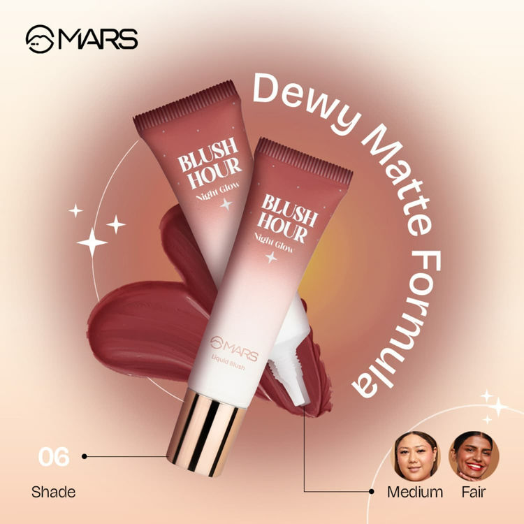 MARS Liquid Blush Hour Dewy-Matte Finish - 06 Night Glow (12ml)