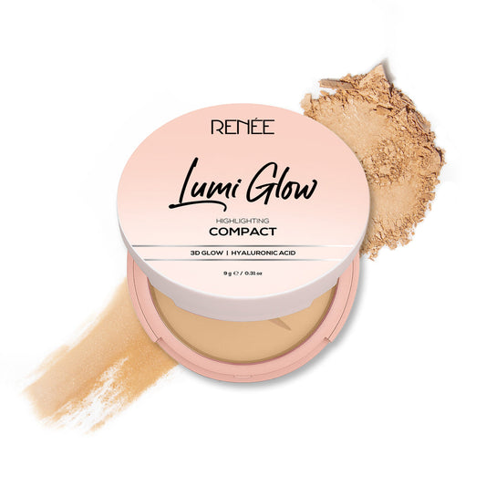 RENEE Lumi Glow Highlighting Compact with 3D Glow For Luminous Skin (3 Silk Tan)
