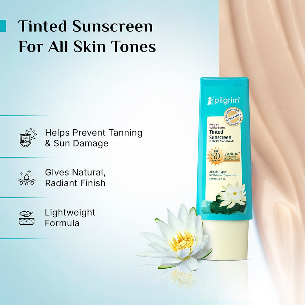 Pilgrim Korean White Lotus Tinted Sunscreen SPF 50+ PA++++