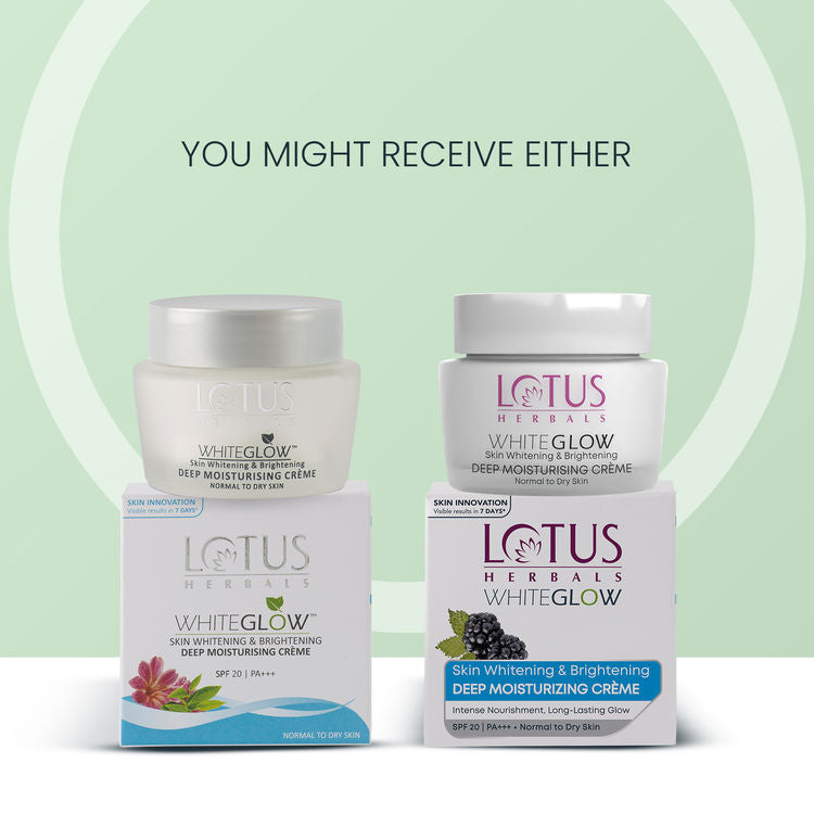 Lotus Herbals WhiteGlow Deep Moisturising Face Cream SPF 20 PA +++ For Glowing Skin, All Skin Types (40g)