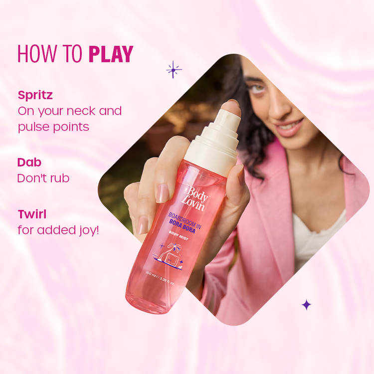 Plum BodyLovin’ Boardroom In Bora Bora Body Mist, Long-Lasting, Sweet Tropical Fragrance (100ml)