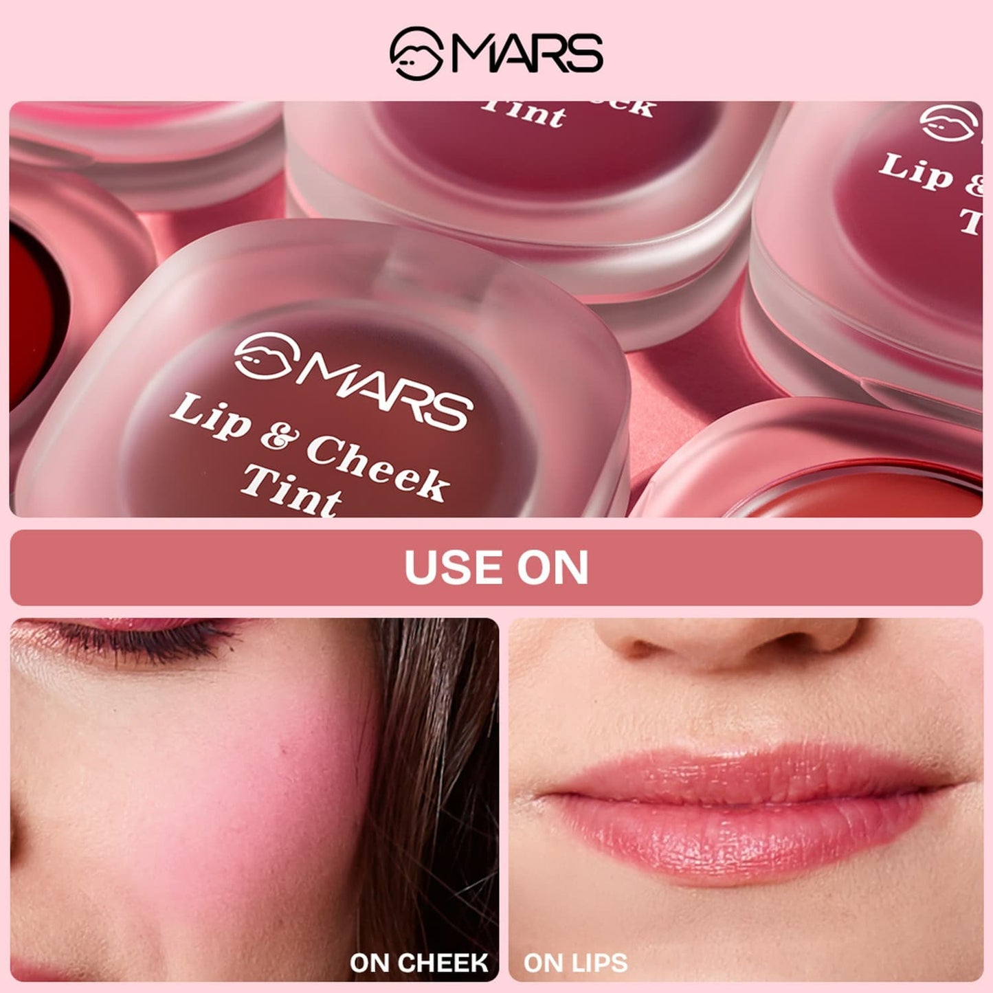 MARS Lip & Cheek Tint for Bold Pop Color (04-Ruby Red)