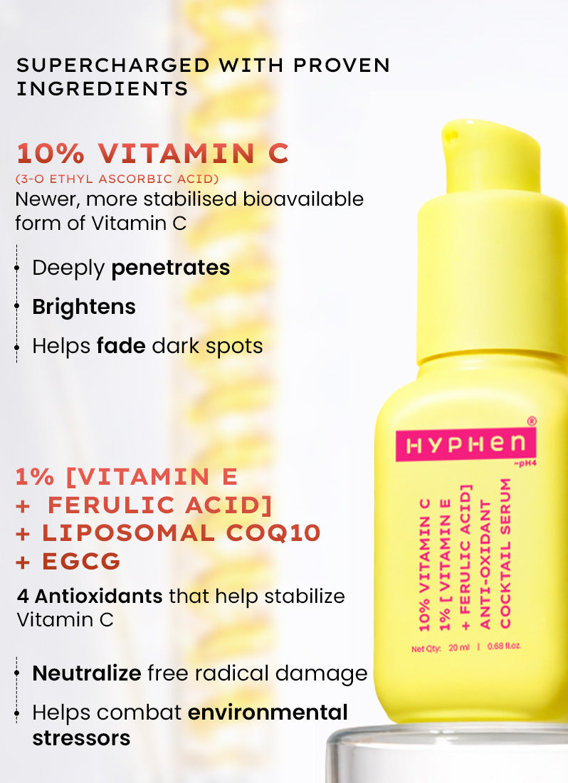 Hyphen 10% vitamin c serum with 1% [vitamin e + ferulic acid] - 20ml