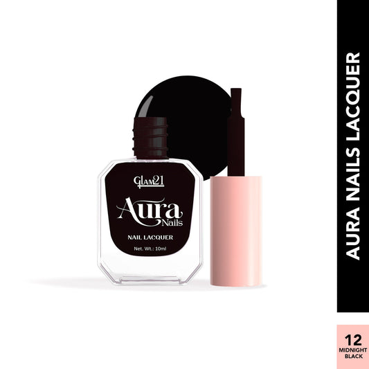 Glam21 Aura - Nail Lacquer (12Midnight Black)