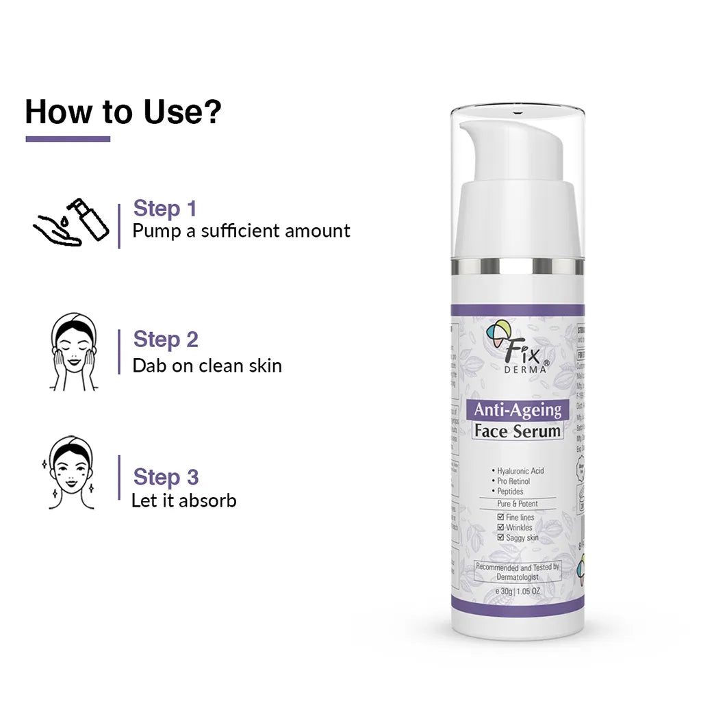 Fixderma Anti Ageing Face Serum | Boosts Collagen & Prevents Early Signs of Ageing