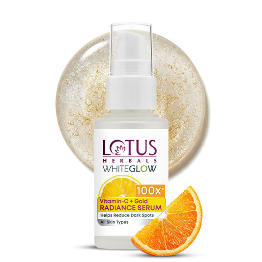 Lotus Herbals WhiteGlow Vitamin C + Gold Radiance Face Serum For Dark Spots, Dull & Uneven Skin Tone (30ml)
