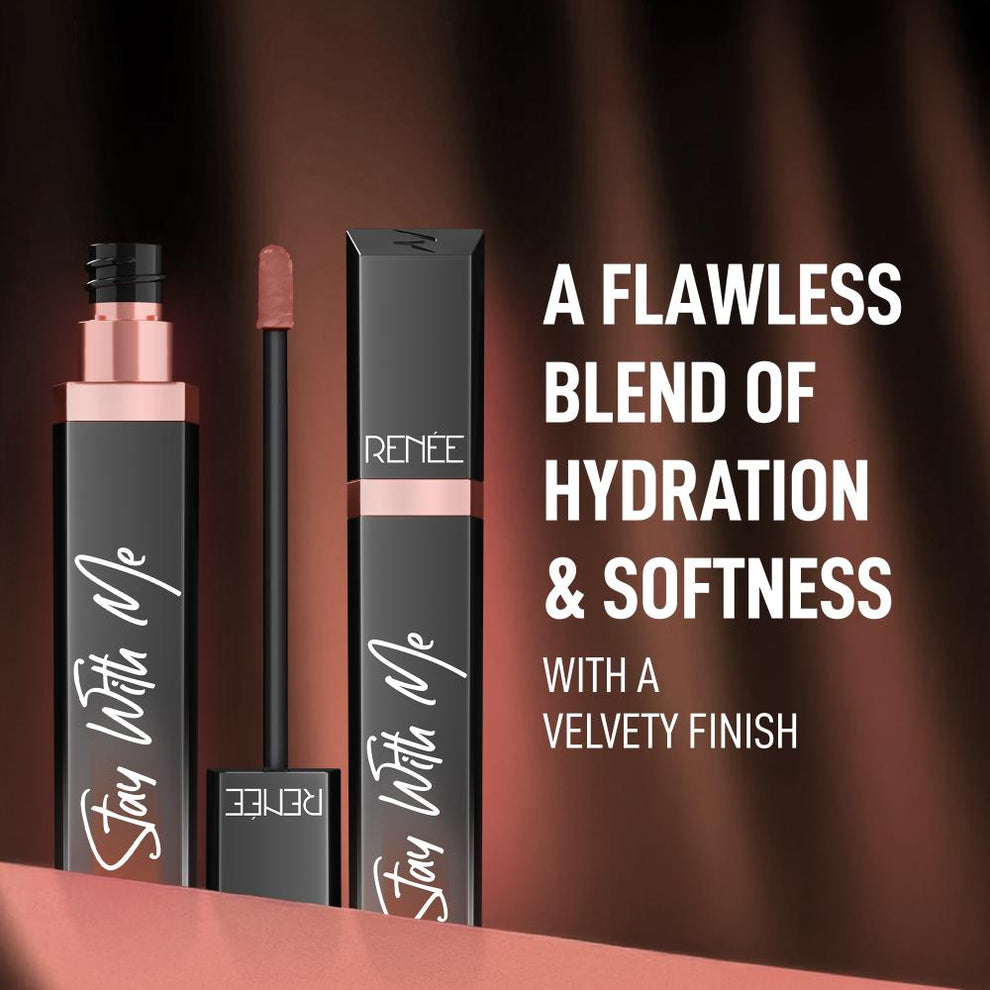 RENEE Stay With Me Matte Liquid Lipstick (01 Desire for Brown)