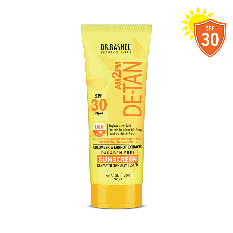 Dr Rashel Detan Sunscreen SPF 30 PA+++ | UVA/UVB Protection | Tan Removal - 100 ml