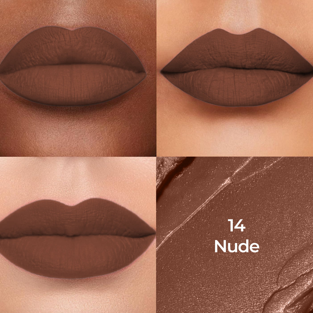 Colors Queen Luxury Matte Non-Transfer Lipstick Waterproof & Bold (14 Nude)