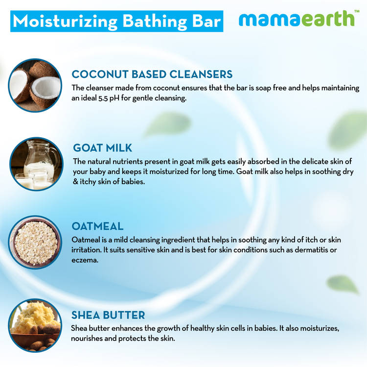 Mamaearth Moisturizing Baby Bathing Soap Bar (Value Pack 75gm x 2)