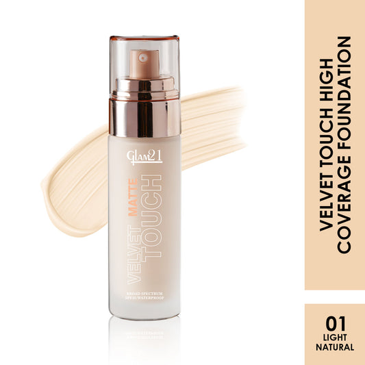Glam21 Velvet Touch High Coverage Foundation (01Light Natural)