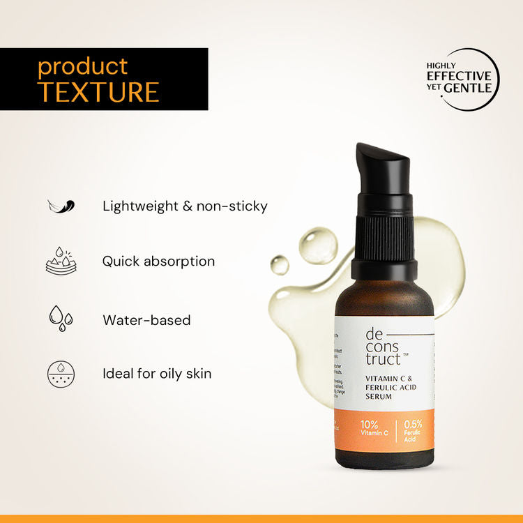 Deconstruct 10% Vitamin C Serum, Brightens, Evens Tone, Non-Irritating
(20ml)
