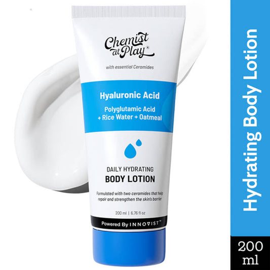 Chemist at Play Hydrating Body Lotion with Rice Water & Hyaluronic Acid, Moisturizer for Dry Skin (200ml)