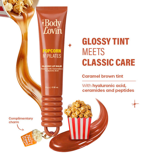 Plum BodyLovin' Popcorn N' Pilates Glassic Lip Balm - Caramel Brown
(10g)