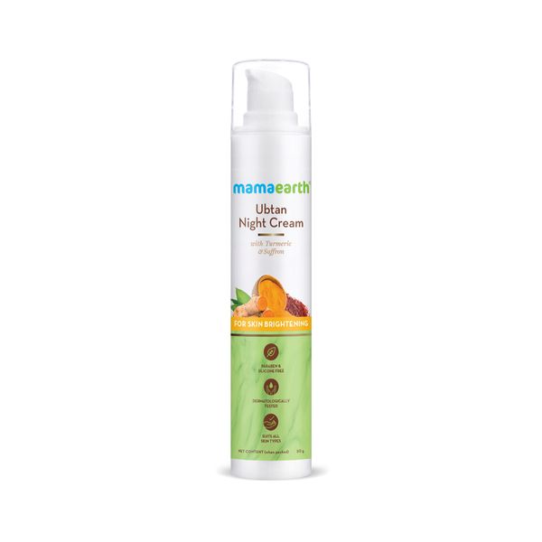 Mamaearth Ubtan Night Cream with Turmeric & Saffron for Skin Brightening – 50 g