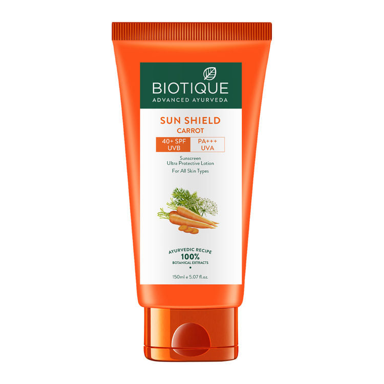 Biotique Bio Carrot Ultra Soothing Face Lotion 40+ SPF UVA/UVB Sunscreen For All Skin Types
(150ml)