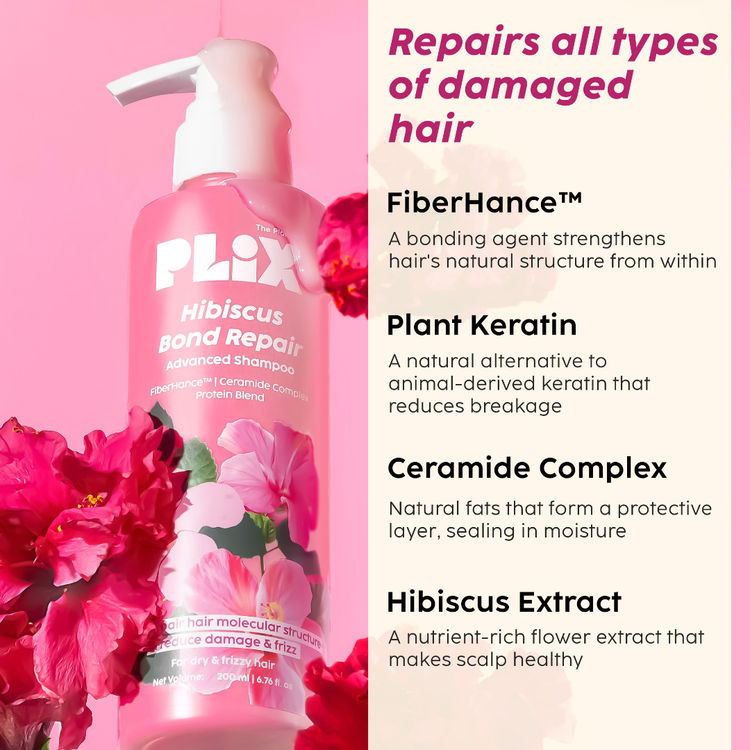 Plix Hibiscus Bond Repair Advanced Shampoo
(200ml)