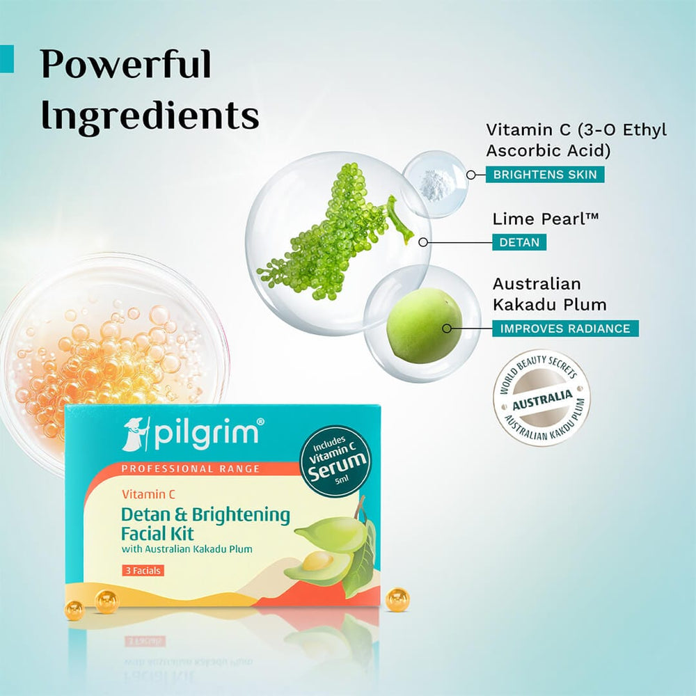 Pilgrim Vitamin C Detan & Brightening Facial Kit
Discover Glowing Brighter Skin