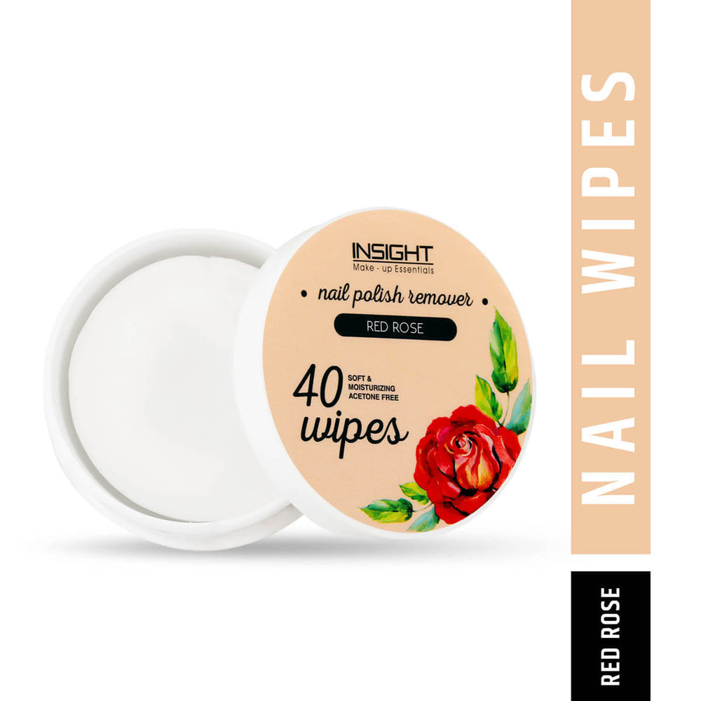 Insight cosmetics Nail Polish Remover Wipes - 40(Red Rose)