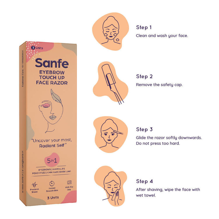 Sanfe Eyebrow Touch Up Hair Removing Face Razor For Women - Pack of 3 Instant & Painless
(3 Pcs)