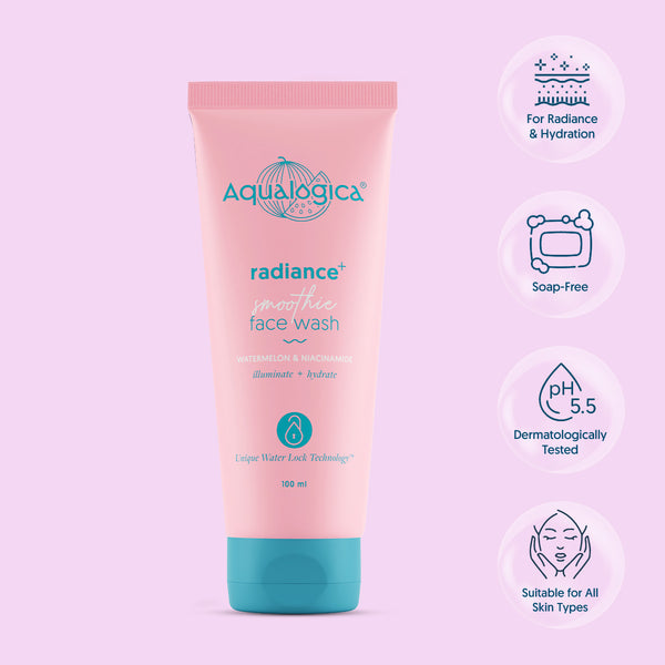 Aqualogica Radiance+ Smoothie Face Wash with Watermelon & Niacinamide for Clear & Oil-Free Skin - 100ml