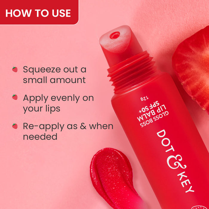 Dot & Key Vitamin C + E Brightening Lip Balm with SPF 50+  (01Strawberry Crush High Tinted)