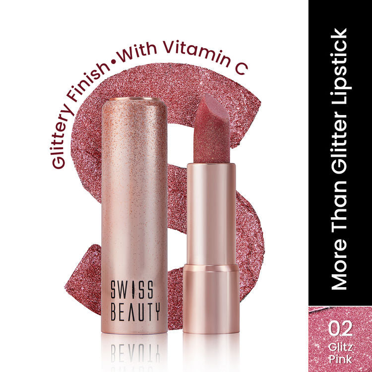 Swiss Beauty More Than Glitter Lipstick (2 Glitz Pink)
