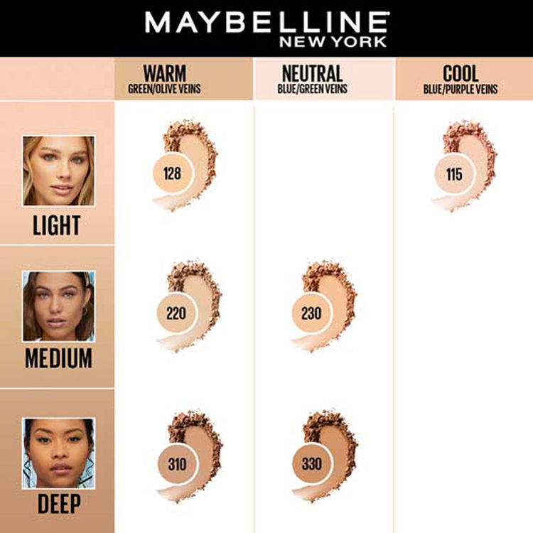 Maybelline Fit Me Matte + Poreless 16H Oil Control Compact Powder(115 Ivory)