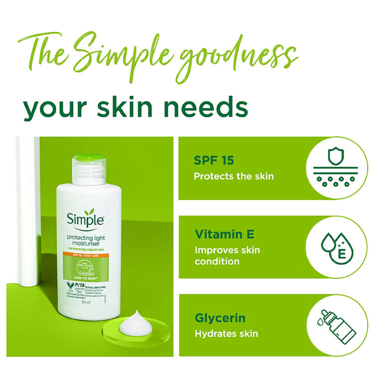Simple Kind to Skin Protecting Light Moisturizer SPF UVA + UVB
(125ml)