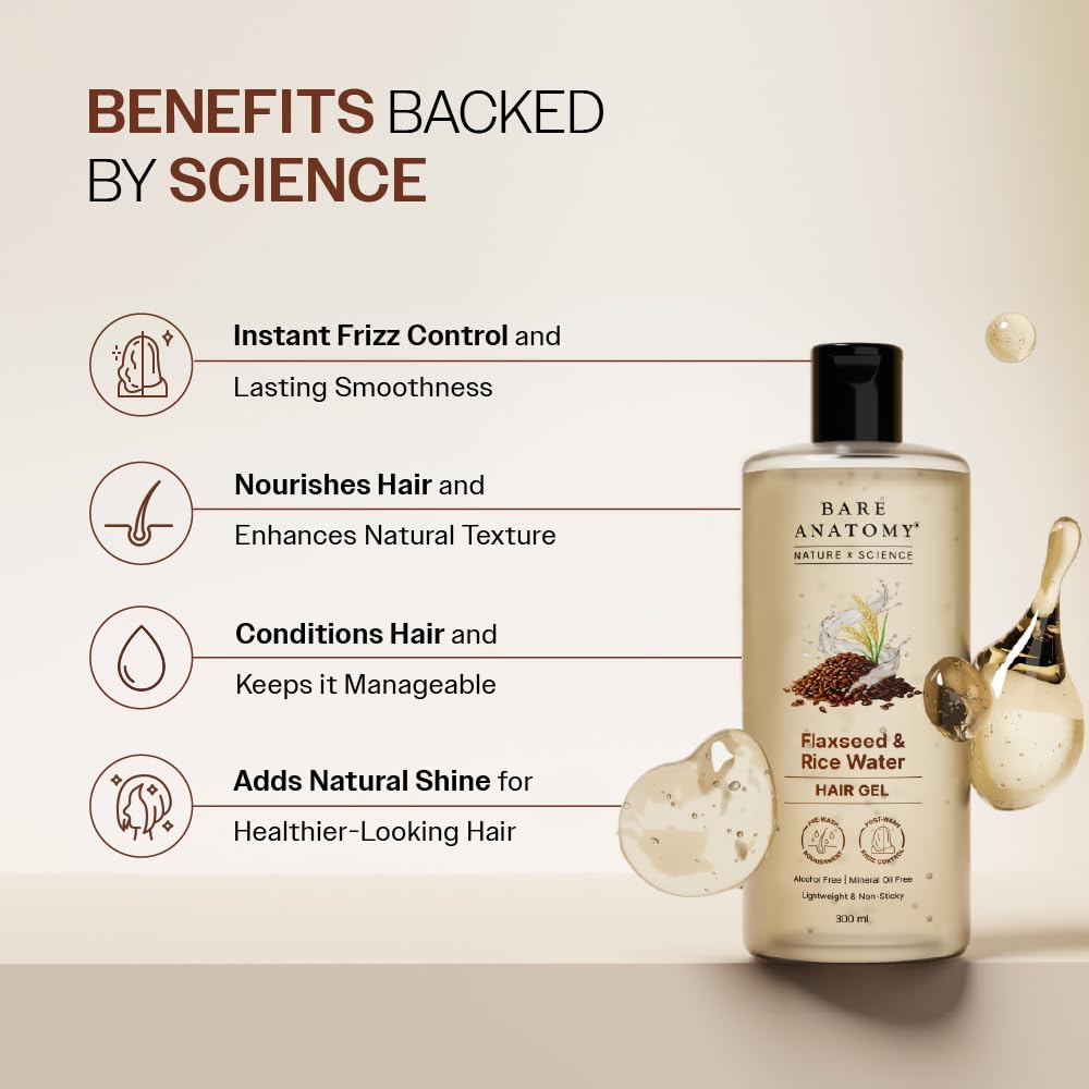 Bare Anatomy Nature x Science Flaxseed & Rice Water Hair Gel / 300ml
