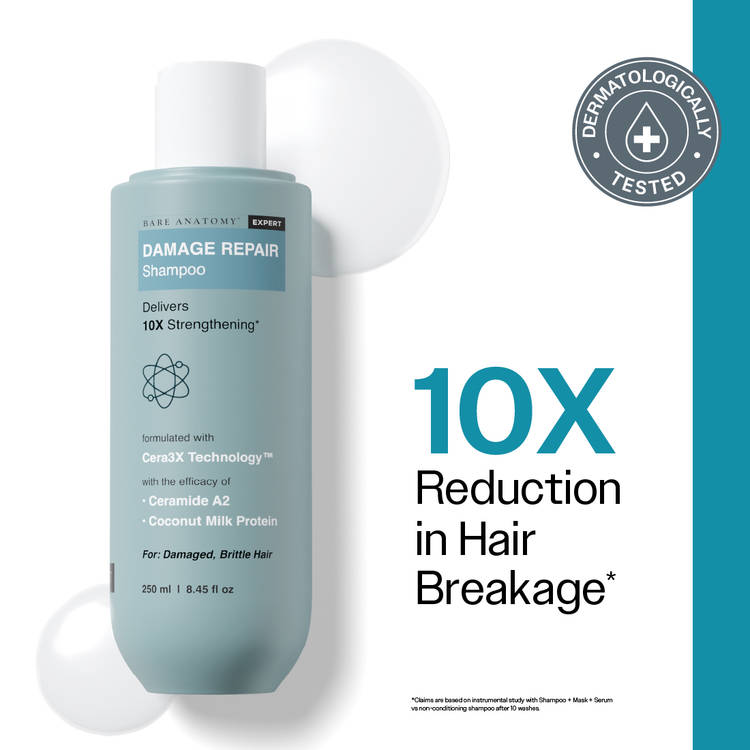 Bare Anatomy Damage Repair Shampoo for Damaged, Dry & Frizzy Hair Paraben & Sulphate Free Shampoo (250ml)