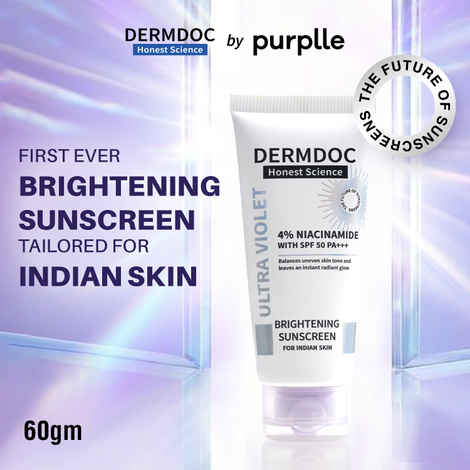 DERMDOC SPF 50 4% Niacinamide Ultra Violet Brightening Sunscreen (60 gm)