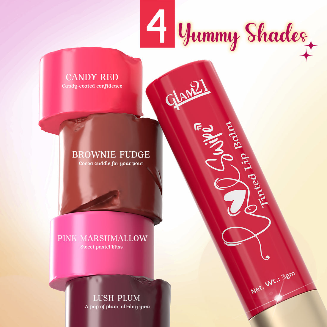 Glam21 Love Swipe Tinted Lip Balm (01Candy Red)