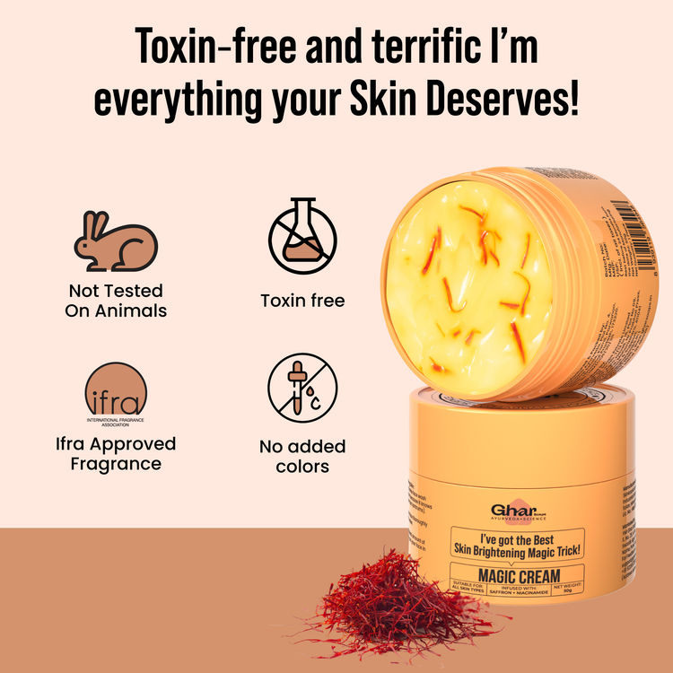 Ghar Soaps Magic moisturizing Cream | For reducing tan and providing moisture | For all skin types (50g)