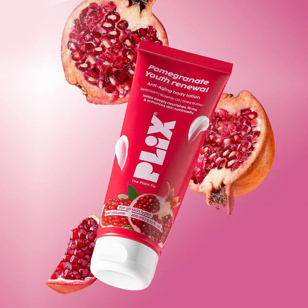 PLIX – THE PLANT FIX | Pomegranate Youth Renewal Anti-Aging Body Lotion | Reduces Fine Lines, Firms & Hydrates Skin | RetiSTAR™, Pomegranate & Shea Butter | Lightweight Daily Care