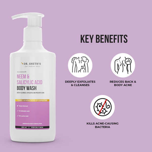 Dr. Sheth's Neem & Salicylic Acid Body Wash - 250ml