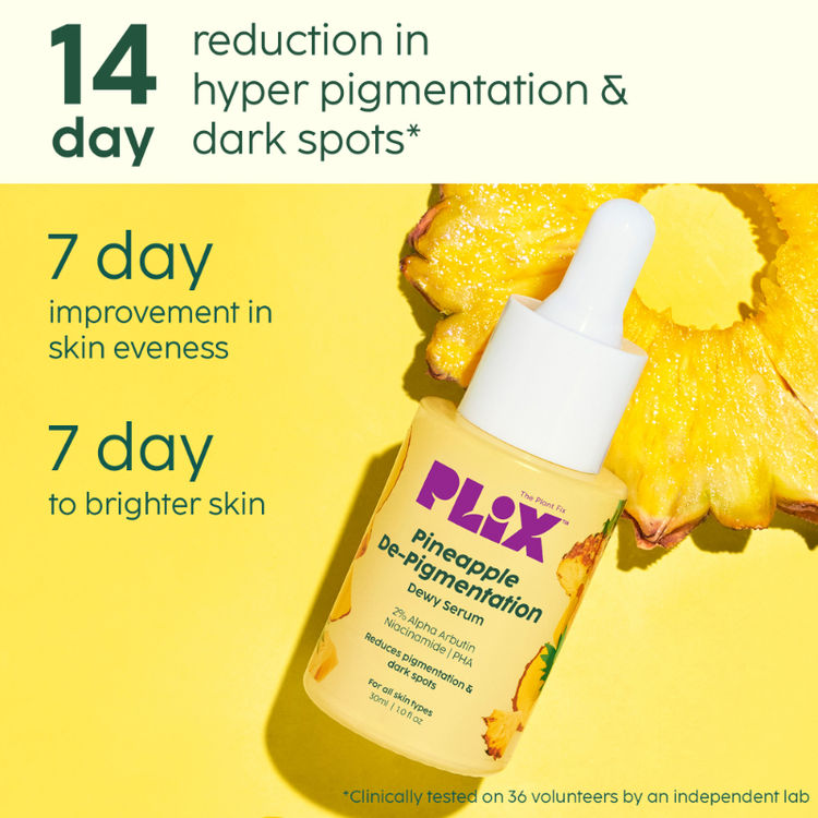 Plix 2% Alpha Arbutin Pineapple Serum for Pigmentation & Dark Spot Reduction
(30ml)