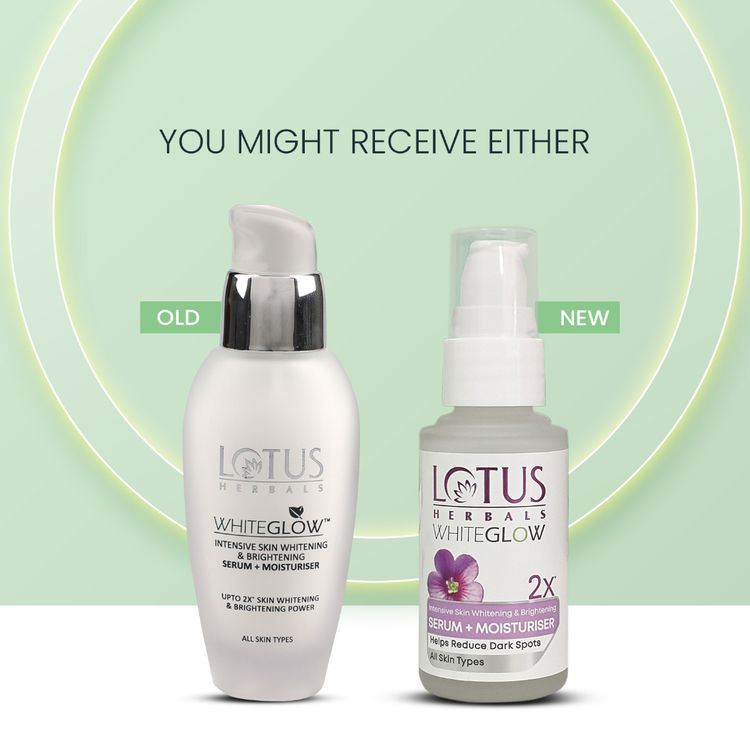 Lotus Herbals WhiteGlow Intensive Skin Whitening & Brightening Serum + Moisturiser,Reduce Dark Spots
(30ml)