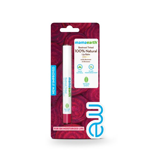Mamaearth Beetroot Tinted 100% Natural Lip Balm with Beetroot & Beeswax for 12h Moisturized Lips