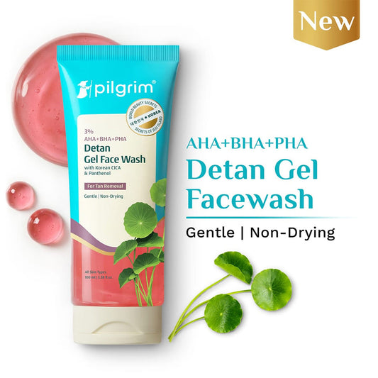 Pilgrim 3% AHA + BHA + PHA Detan Gel Face Wash / 100ml