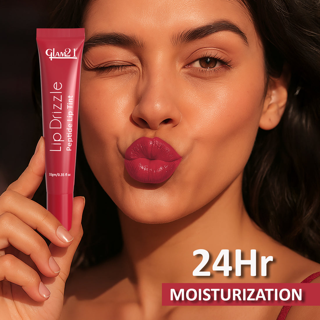 Glam21 Lip Drizzle Peptide Lip Tint (05 Strawberry Sorbet)