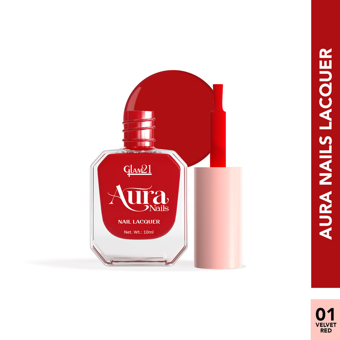Glam21 Aura - Nail Lacquer (01Velvet Red)